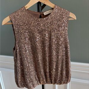 Saints & Hearts rose gold sequin top